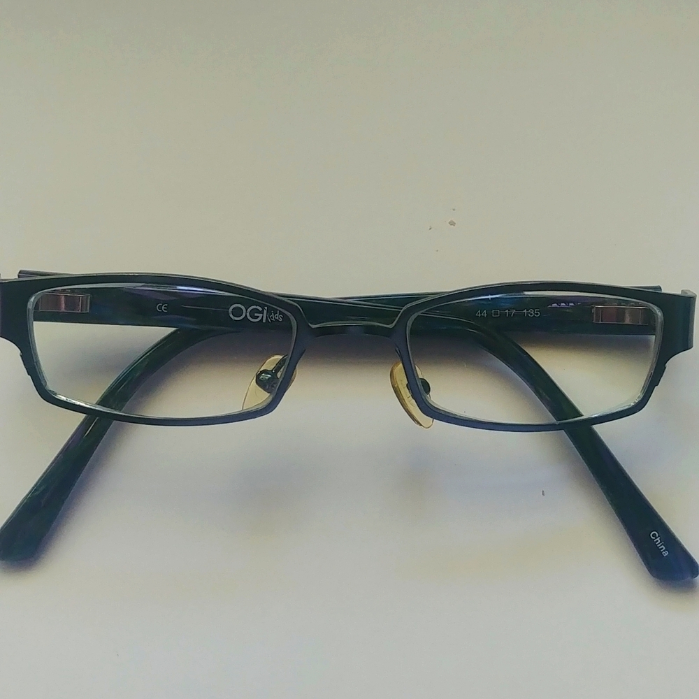 OGI OK 73/1296 Kid's Green Blue Rectangular Eyeglasses Metal Frames 44-17 135